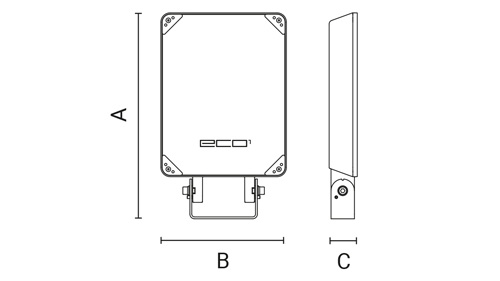 Proiettore ECO1 - dimensioni