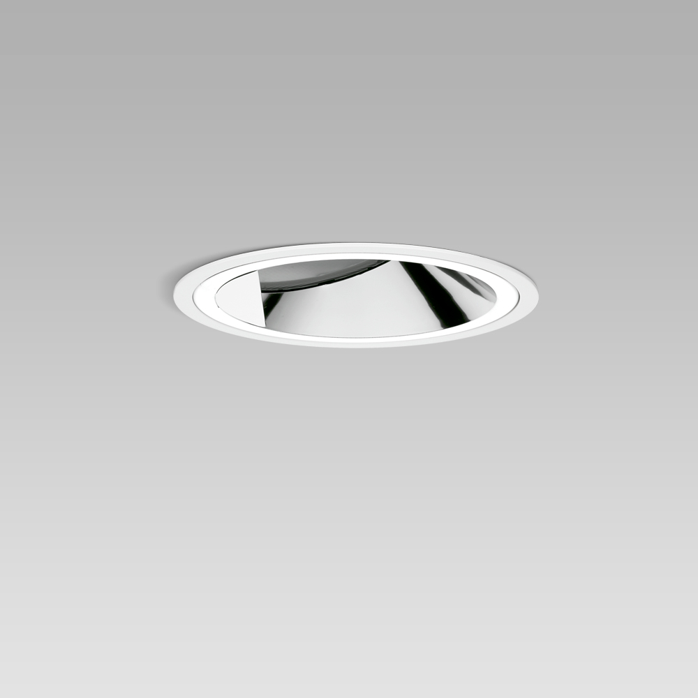 Downlight da incasso a soffitto dal design raffinato per illuminazione di interni, con schermo e ottica wall-washer